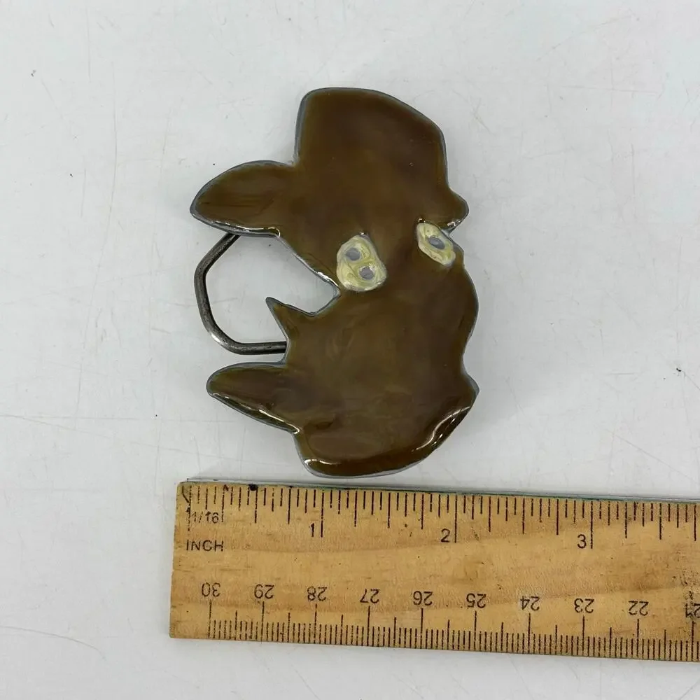 Vintage 1979 Pig Belt Buckle Great American Belt co Farm Cowboy